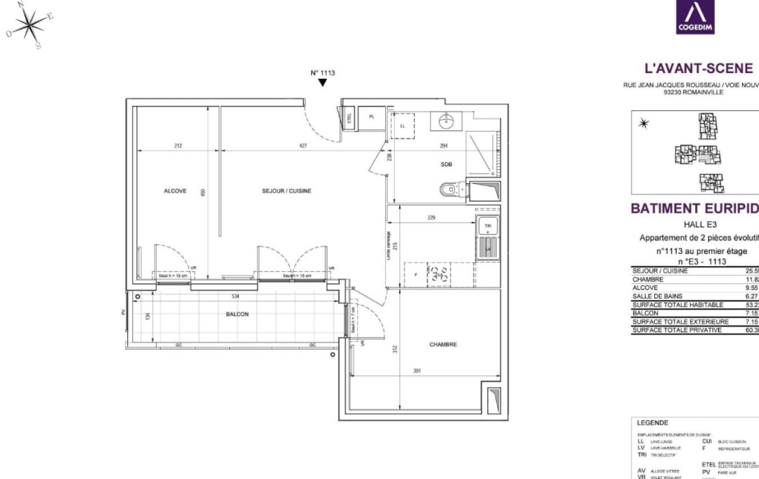 ESPLANADE IMMOBILIER/ PROGEDIM : Appartement | ROMAINVILLE (93230) | 53 m2 | 965 € 